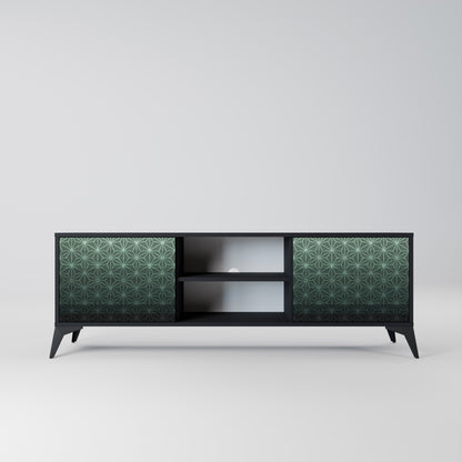 Mobile TV ORNAMENTAL GLIMMER a 2 ante con finitura nera