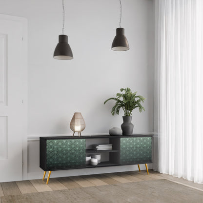 Mobile TV ORNAMENTAL GLIMMER a 2 ante con finitura nera