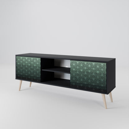 Mobile TV ORNAMENTAL GLIMMER a 2 ante con finitura nera