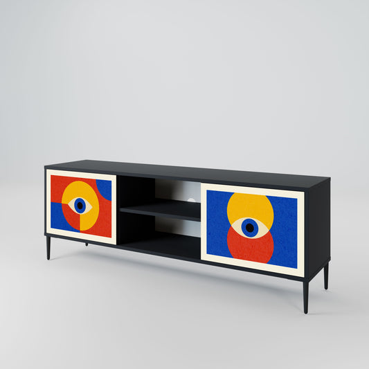 Mobile TV GEOMETRIC EYES a 2 ante in finitura nera