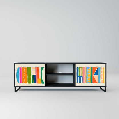 Mobile TV GEOMETRIC SHINE a 2 ante in finitura nera