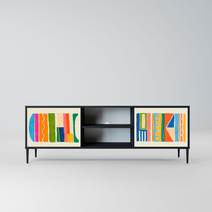 Mobile TV GEOMETRIC SHINE a 2 ante in finitura nera
