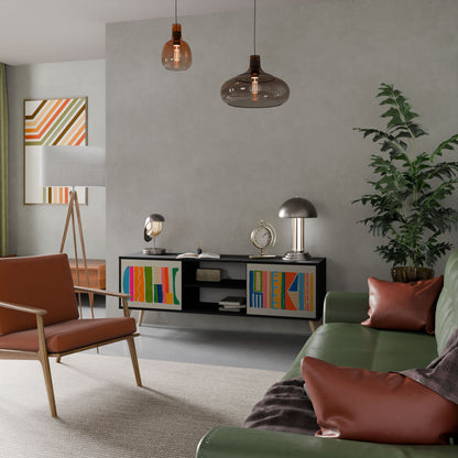 Mobile TV GEOMETRIC SHINE a 2 ante in finitura nera