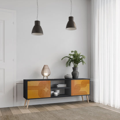 STRENGTHENING RELATION 2-Door TV Stand in Black Finish