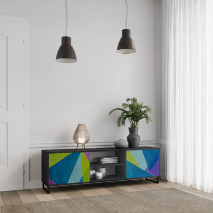 Mobile TV COLD SHOWCASE a 2 ante con finitura nera