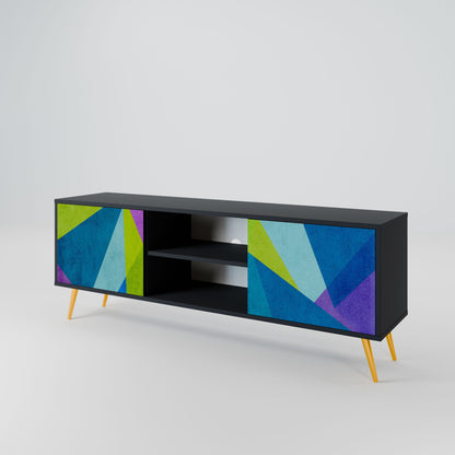 Mobile TV COLD SHOWCASE a 2 ante con finitura nera