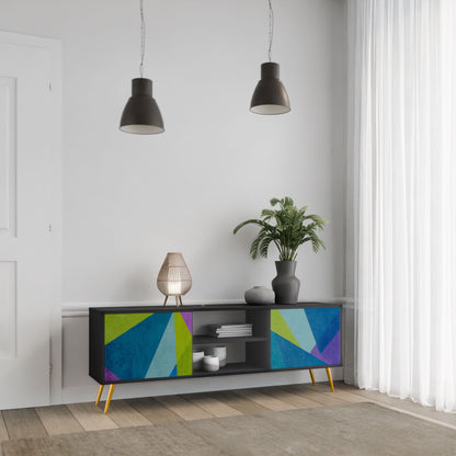 Mobile TV COLD SHOWCASE a 2 ante con finitura nera