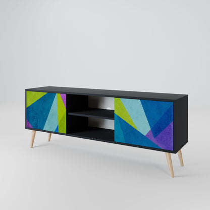 Mobile TV COLD SHOWCASE a 2 ante con finitura nera