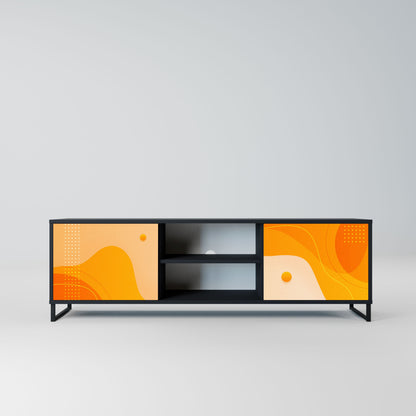ORANGE ARRANGEMENT 2-Door TV Stand in Black Finish