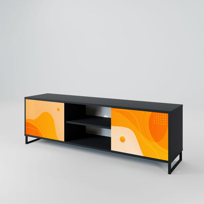 ORANGE ARRANGEMENT 2-Door TV Stand in Black Finish