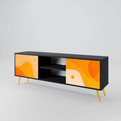 ORANGE ARRANGEMENT 2-Door TV Stand in Black Finish