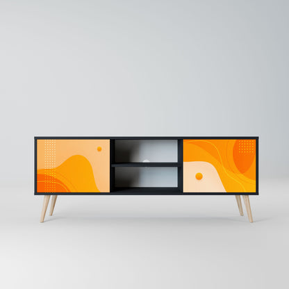 ORANGE ARRANGEMENT 2-Door TV Stand in Black Finish