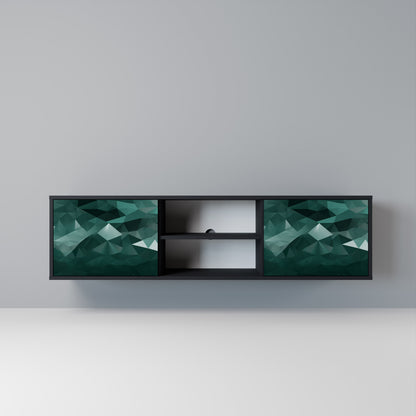 POLYGONAL FLOATING Mobile TV a 2 Ante in Finitura Nera