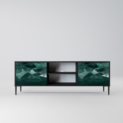 Mobile TV POLYGONAL FLOATING a 2 ante con finitura nera