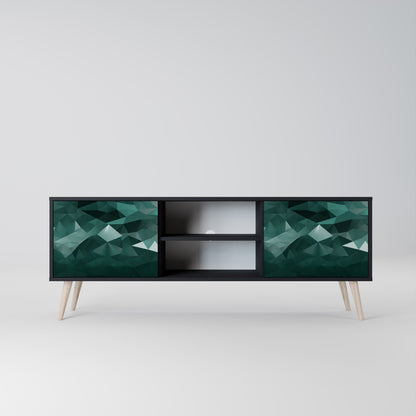 Mobile TV POLYGONAL FLOATING a 2 ante con finitura nera