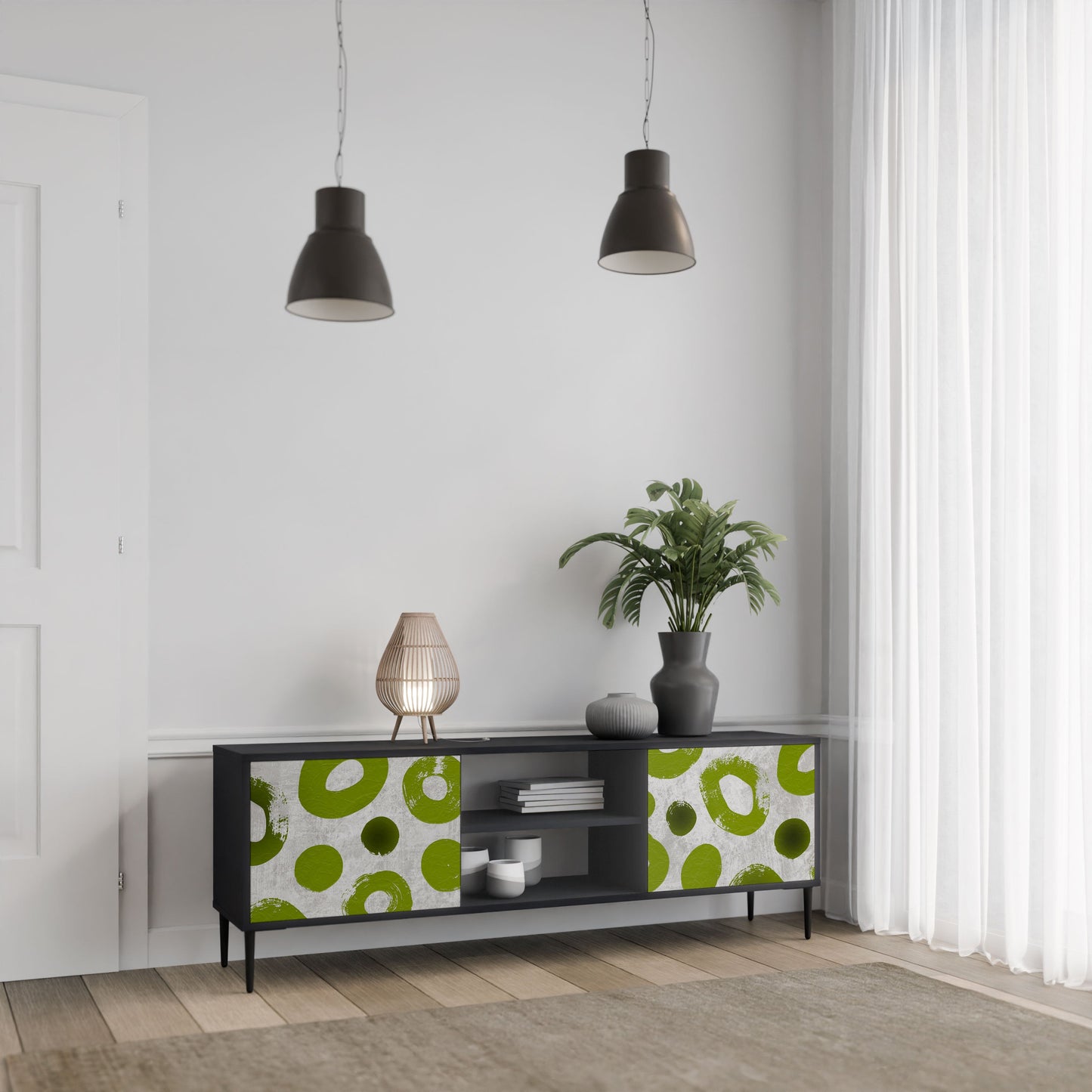 GREEN RHAPSODY Mobile TV a 2 ante con finitura nera
