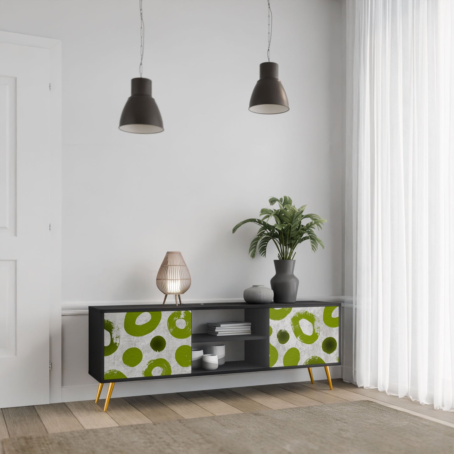 GREEN RHAPSODY Mobile TV a 2 ante con finitura nera