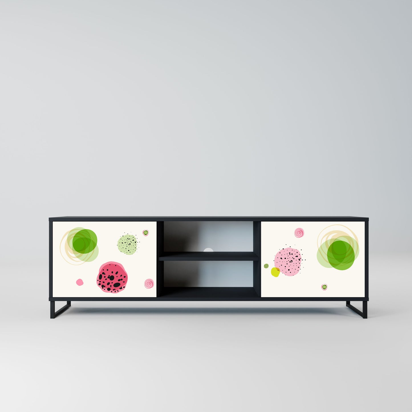 Mobile TV a 2 ante COLORFUL COSMOS in finitura nera