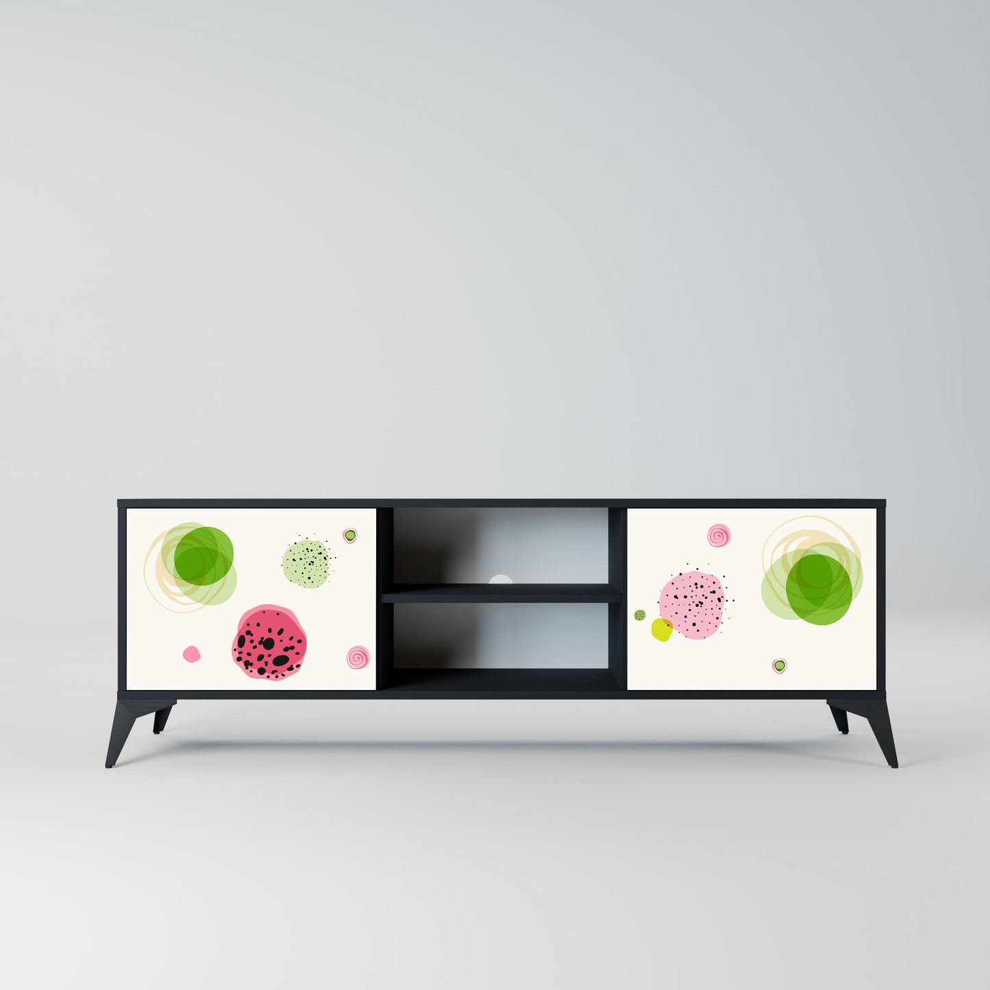 Mobile TV a 2 ante COLORFUL COSMOS in finitura nera