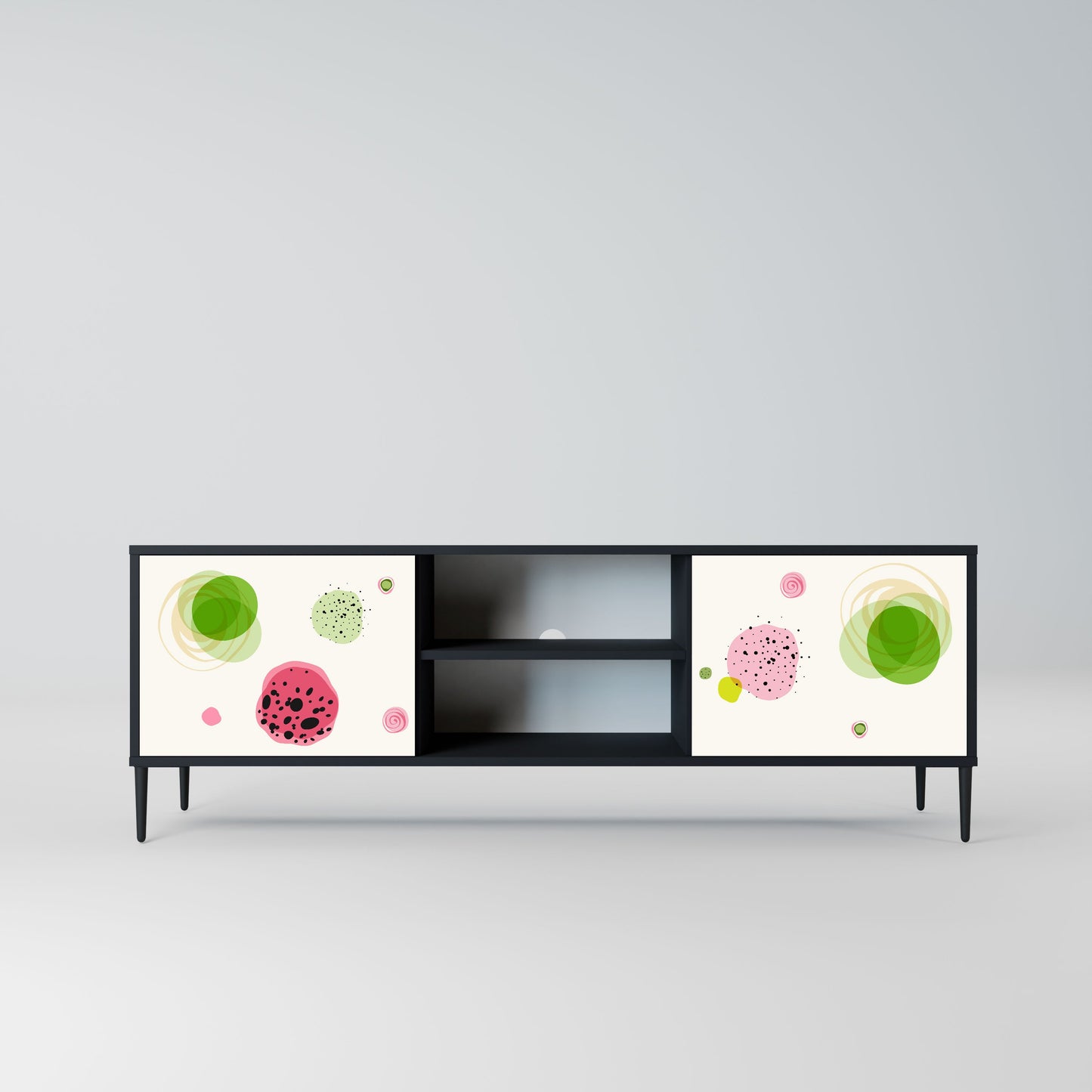 Mobile TV a 2 ante COLORFUL COSMOS in finitura nera