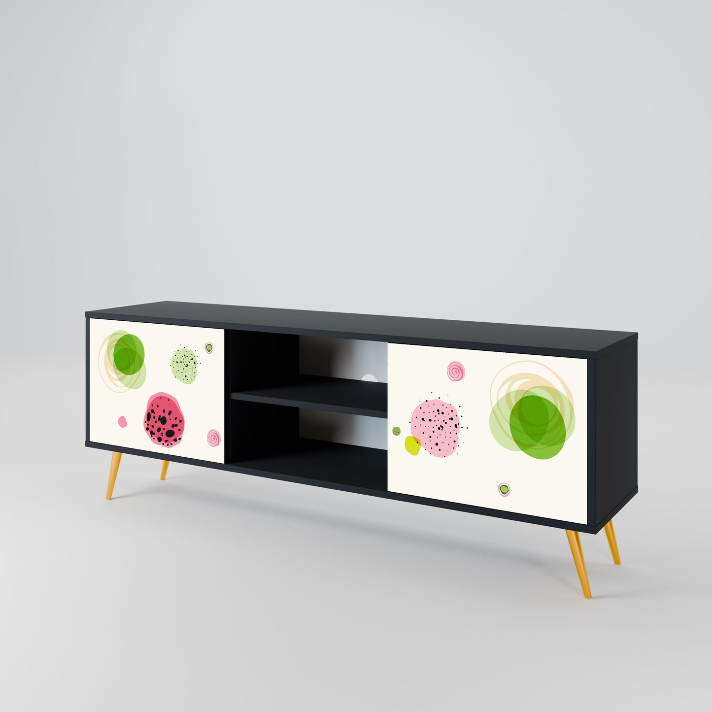 Mobile TV a 2 ante COLORFUL COSMOS in finitura nera