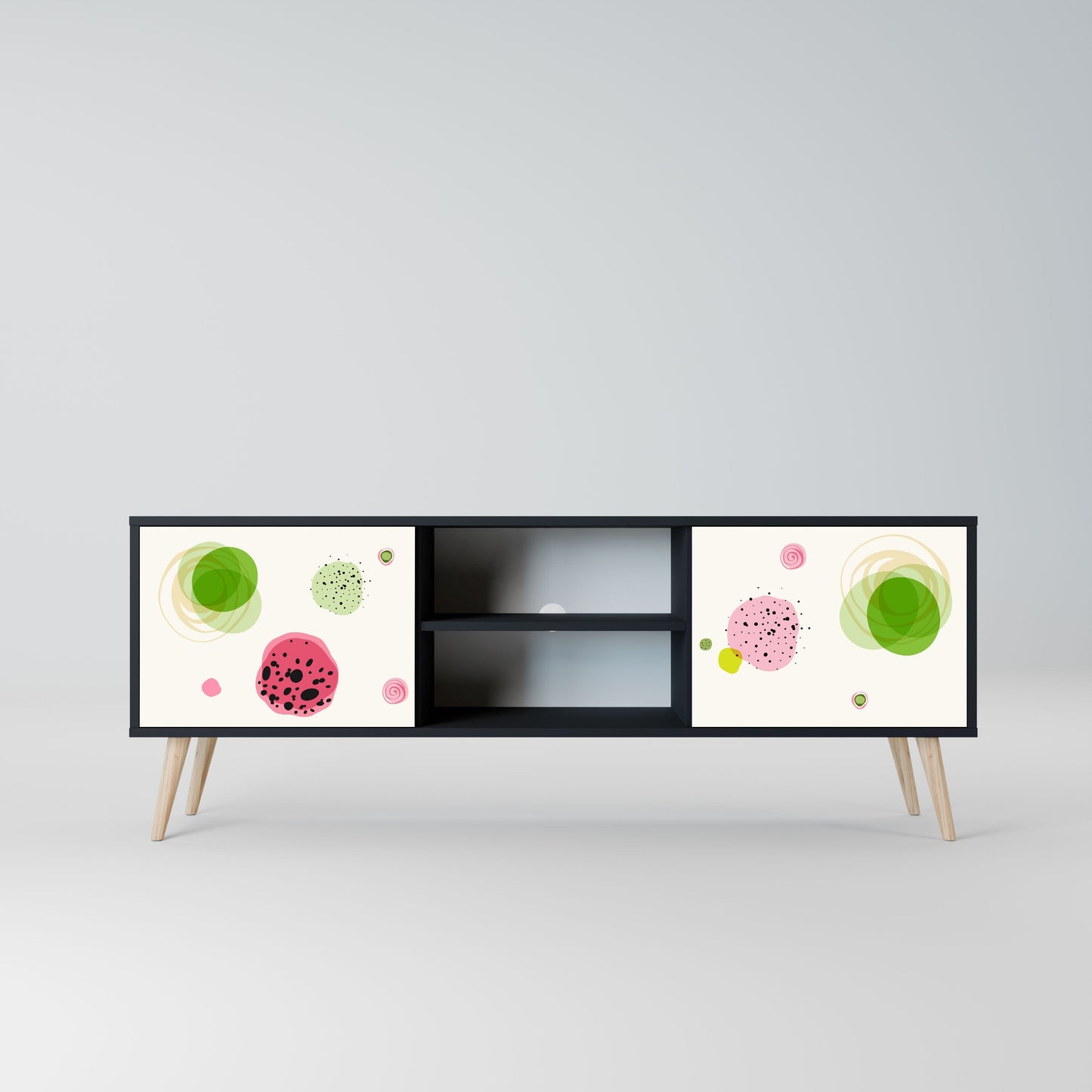 Mobile TV a 2 ante COLORFUL COSMOS in finitura nera