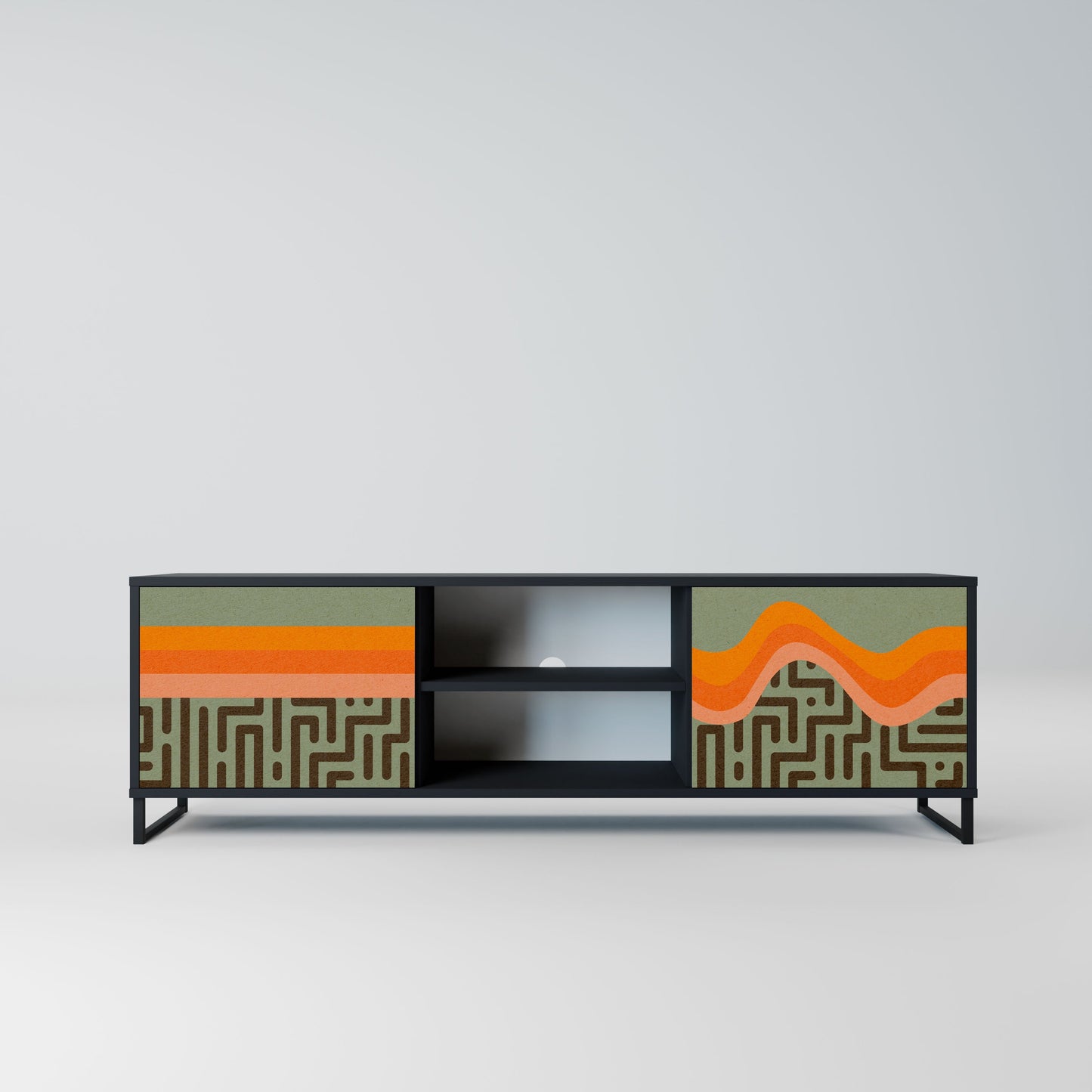 SIMPLE SOLUTIONS 2-Door TV Stand in Black Finish