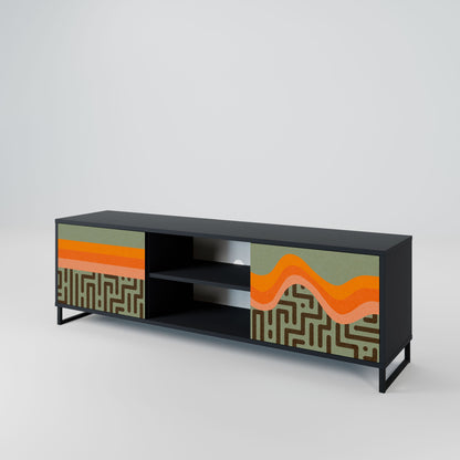 SIMPLE SOLUTIONS 2-Door TV Stand in Black Finish