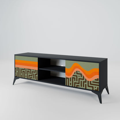 SIMPLE SOLUTIONS 2-Door TV Stand in Black Finish