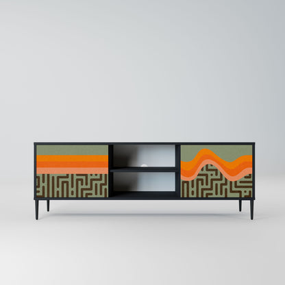 SIMPLE SOLUTIONS 2-Door TV Stand in Black Finish