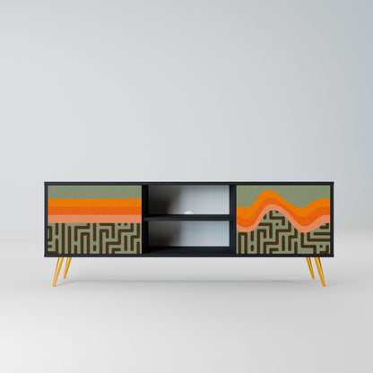 SIMPLE SOLUTIONS 2-Door TV Stand in Black Finish