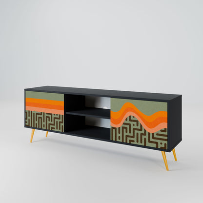 SIMPLE SOLUTIONS 2-Door TV Stand in Black Finish