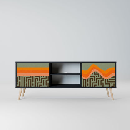 SIMPLE SOLUTIONS 2-Door TV Stand in Black Finish