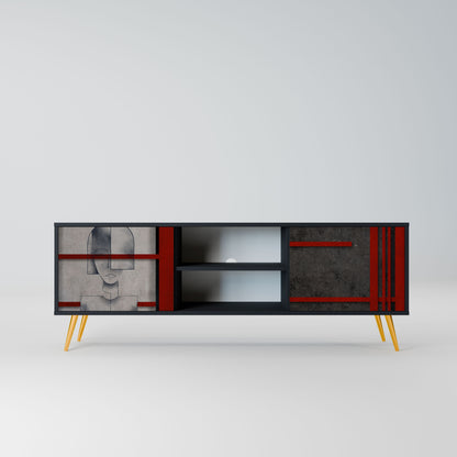 GRAY FIGURES 2-Door TV Stand in Black Finish