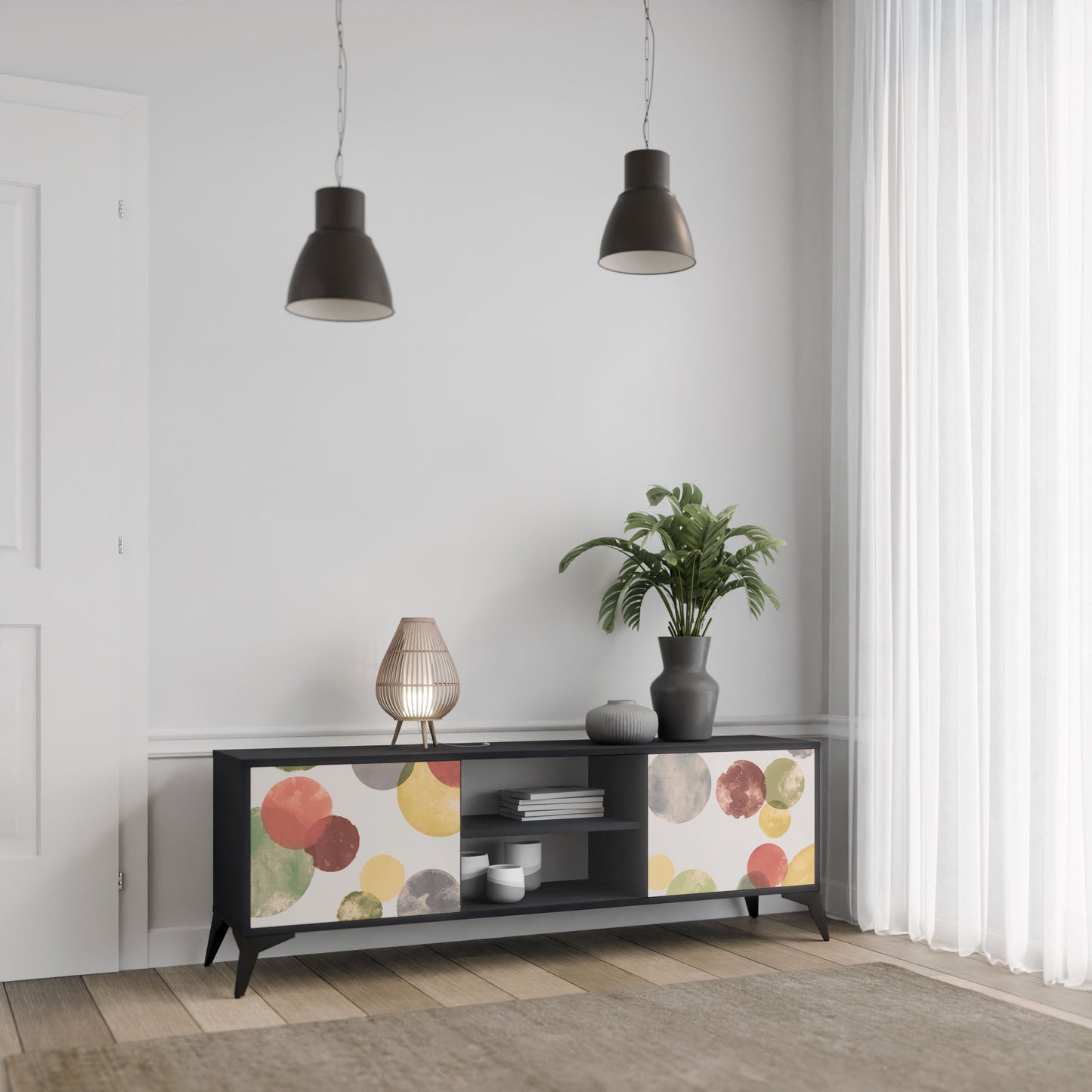FLEETING HAPPINESS Mobile TV a 2 ante con finitura nera