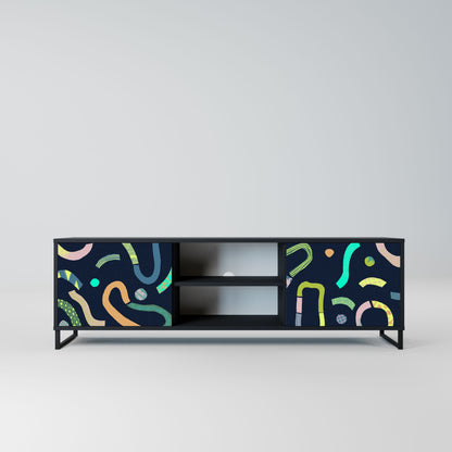 CONTRAST DANCE 2-Door TV Stand in Black Finish