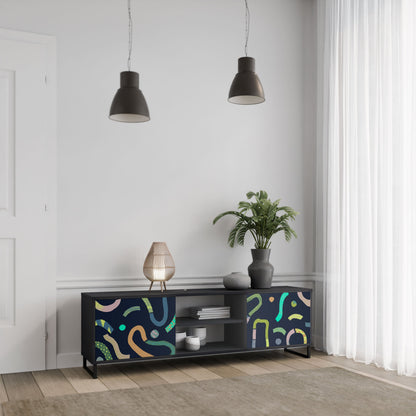 CONTRAST DANCE 2-Door TV Stand in Black Finish