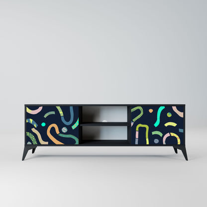 CONTRAST DANCE 2-Door TV Stand in Black Finish