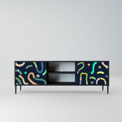 CONTRAST DANCE 2-Door TV Stand in Black Finish