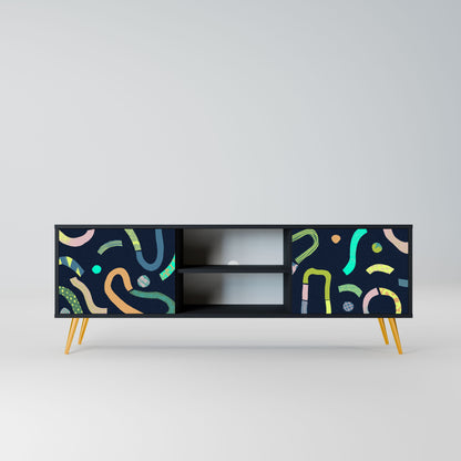 CONTRAST DANCE 2-Door TV Stand in Black Finish