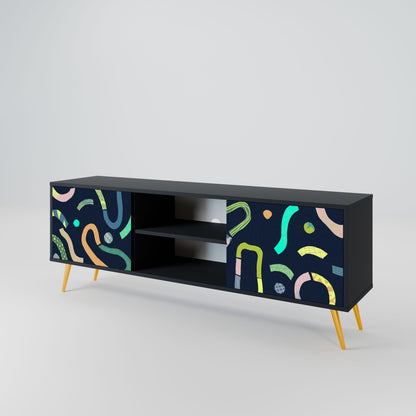 CONTRAST DANCE 2-Door TV Stand in Black Finish