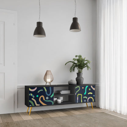CONTRAST DANCE 2-Door TV Stand in Black Finish