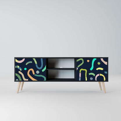 CONTRAST DANCE 2-Door TV Stand in Black Finish