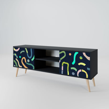 CONTRAST DANCE 2-Door TV Stand in Black Finish