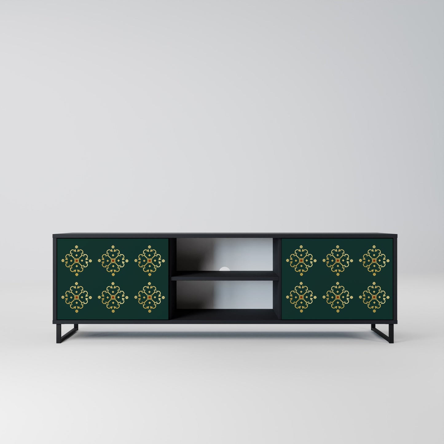 Mobile TV ROYAL MEDALLION a 2 ante con finitura nera