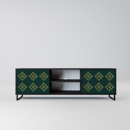 Mobile TV ROYAL MEDALLION a 2 ante con finitura nera