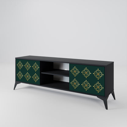 Mobile TV ROYAL MEDALLION a 2 ante con finitura nera