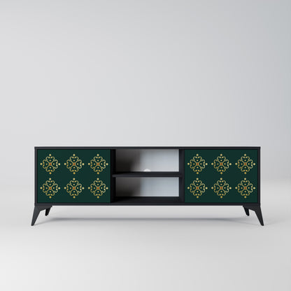 Mobile TV ROYAL MEDALLION a 2 ante con finitura nera