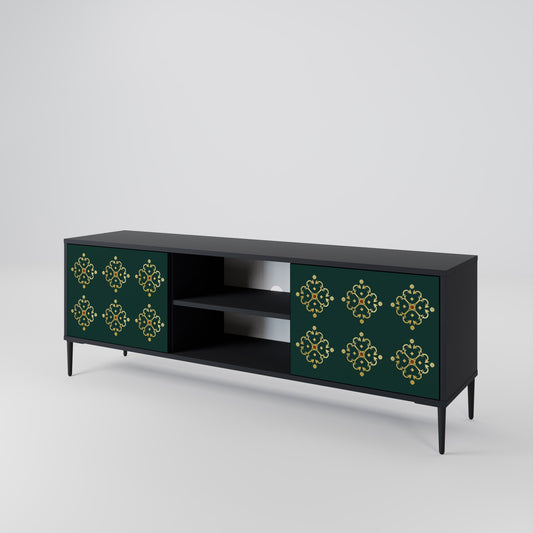 Mobile TV ROYAL MEDALLION a 2 ante con finitura nera