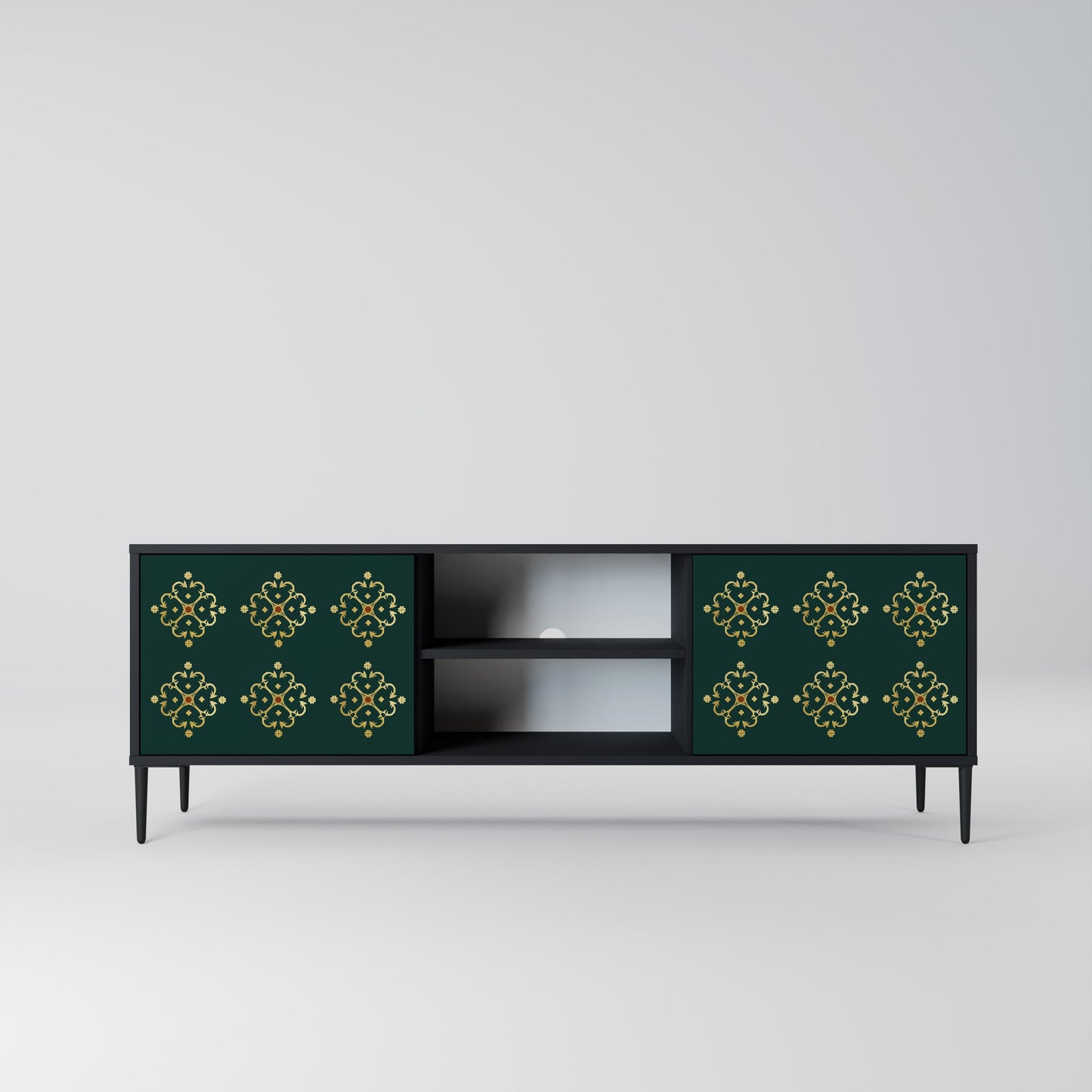 Mobile TV ROYAL MEDALLION a 2 ante con finitura nera